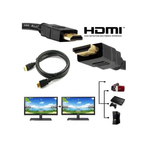 5M Metre Hdmi - Hdmi Kablo Altın Uçlu 3D V1.4B Full Hd