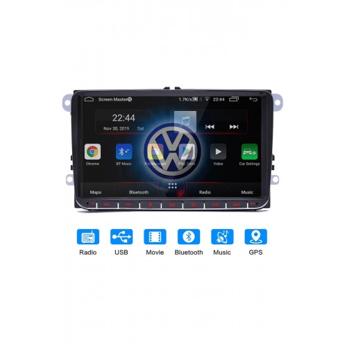 Bawerlink BW-9400 9 Inc Androıd 11 T3 2+32 Gb+Carplay VW Universal Multimedıa Oto Teyp (Volkswagen)