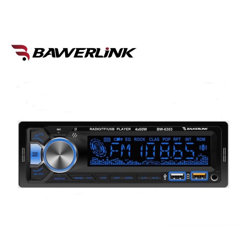 Bawerlink BW6303 Bluetooth Oto Teyp | Çift USB Girişli | 4x60W Amfi Çıkışlı | SD/USB/AUX Destekli Araba Teybi Radyo