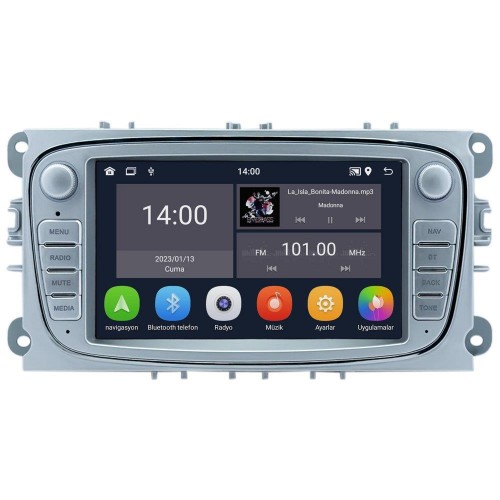 BAWERLİNK Ford Connect, Mondeo ve Focus İçin Oval Gri Android Multimedya Teyp - 2GB RAM, 32GB Hafıza