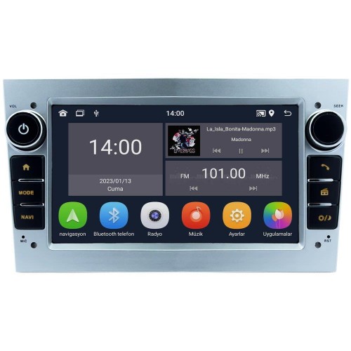 Bawerlink Opel Silver 7 Inch High/ST - Astra H, Corsa D, Vectra C, Combo, Zafira - 2GB RAM, 32GB Hafıza