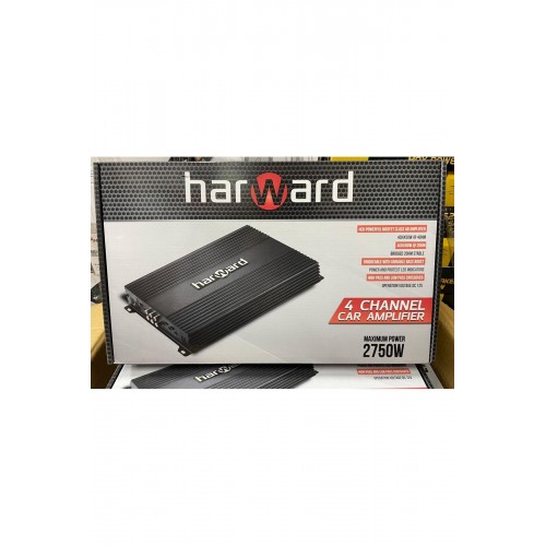 Harward HR-2950.4 4 Kanal Oto Amfi 2750W Maksimum 4x50 RMS 4 Ohm Güçlü Araç Amplifikatörü