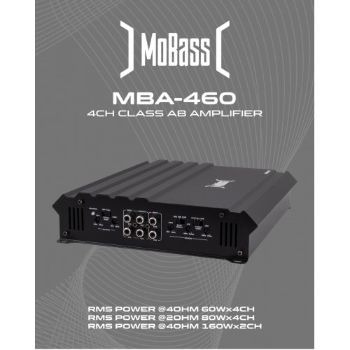 Mobass MBA-460 4 Kanal Oto Amfi 4x60 RMS Güçlü Ses Performansı Yeni Nesil Araç Amplifikatörü