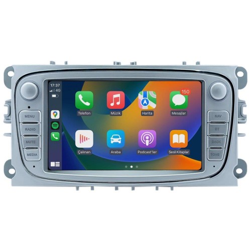 NOİSER Ford Connect-Mondeo-Focus Oval Gri Android Multimedya Teyp T5 - 4GB RAM, 64GB Hafıza