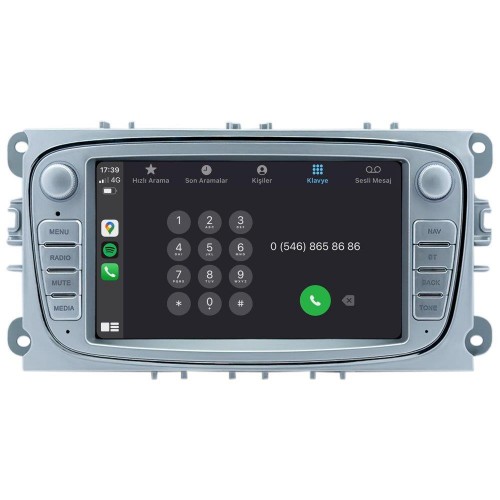 NOİSER Ford Connect-Mondeo-Focus Oval Gri Android Multimedya Teyp T5 - 4GB RAM, 64GB Hafıza