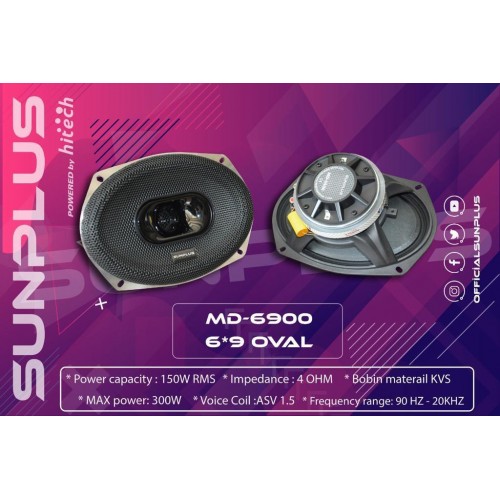 Sunplus Md-6900 20 Cm Oto Midrange Hoparlör Çifti 600wat-300W Rms